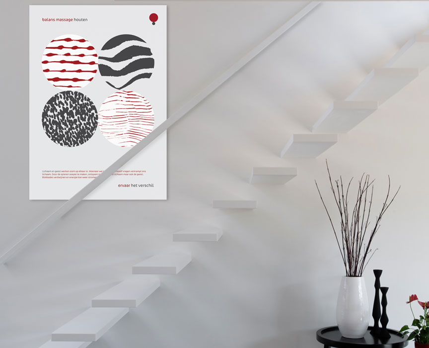 Studio-Broodnodig-balans-massage-houten-huisstijl maken Arnhem-poster-muur