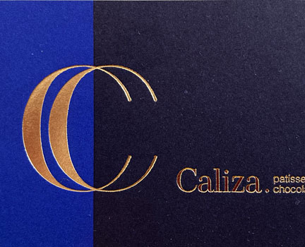 Caliza patisserie-chocolaterie logo huisstijl